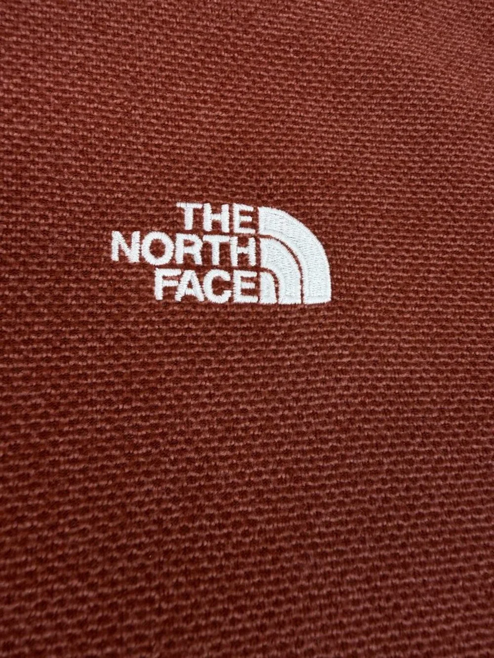 The North Face Rust Textured Quarter Zip Fleece Pullover L